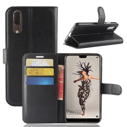 For Huawei P20 Litchi Texture Wallet Stand Leather Phone Accessory Case