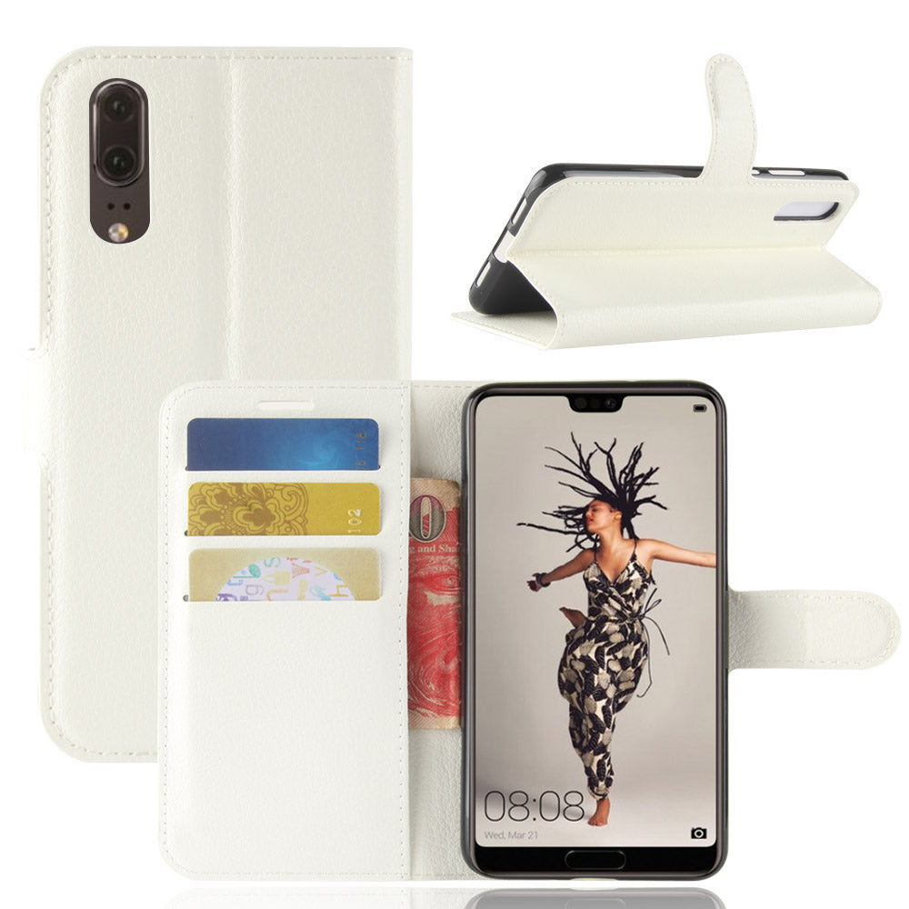 For Huawei P20 Litchi Texture Wallet Stand Leather Phone Accessory Case