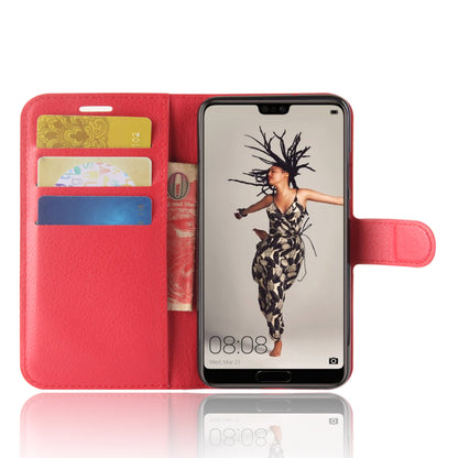 For Huawei P20 Litchi Texture Wallet Stand Leather Phone Accessory Case