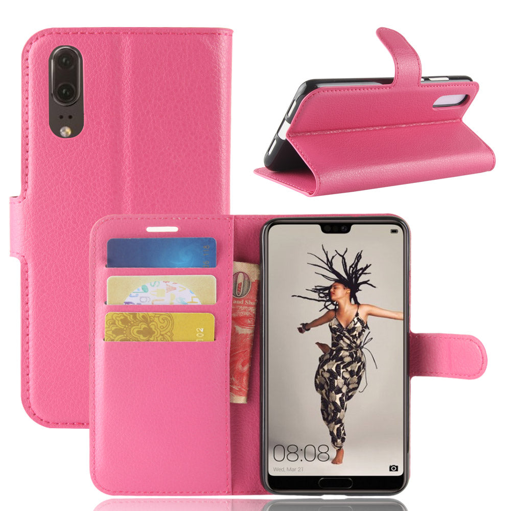 For Huawei P20 Litchi Texture Wallet Stand Leather Phone Accessory Case