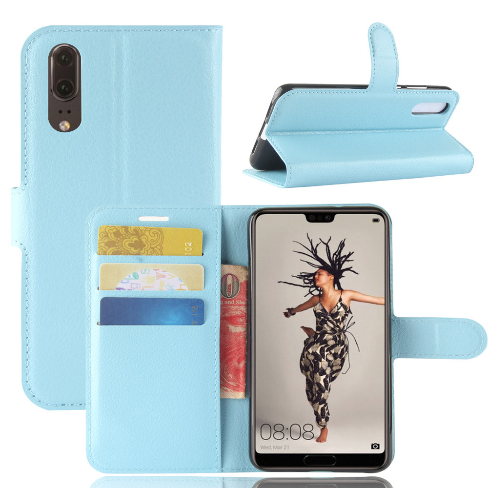 For Huawei P20 Litchi Texture Wallet Stand Leather Phone Accessory Case