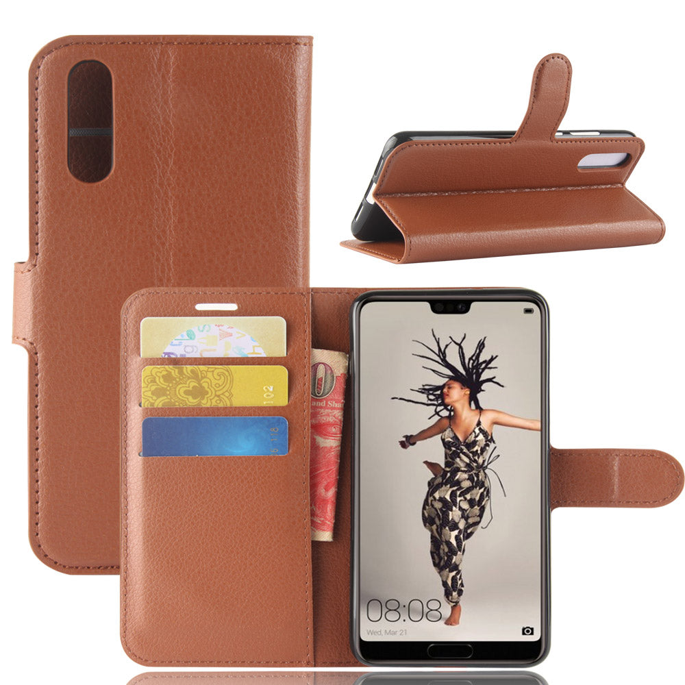 For Huawei P20 Litchi Texture Wallet Stand Leather Phone Accessory Case