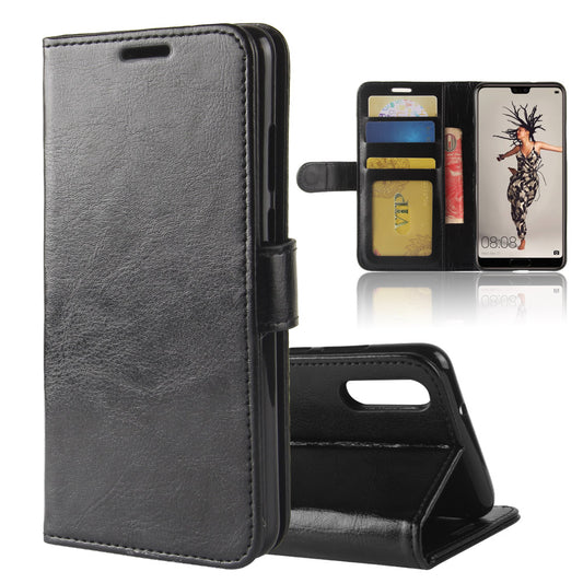 Crazy Horse Wallet Leather Stand Case for Huawei P20