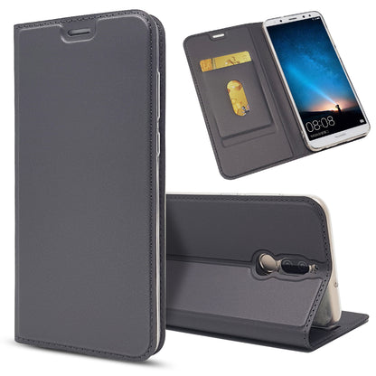 Auto-absorbed Stand Leather Card Holder Case for Huawei Mate 10 Lite/nova 2i/Maimang 6/Honor 9i (India)