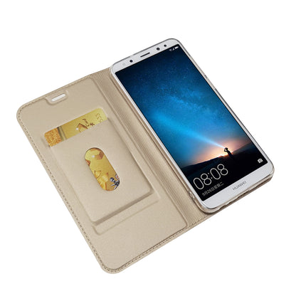 Auto-absorbed Stand Leather Card Holder Case for Huawei Mate 10 Lite/nova 2i/Maimang 6/Honor 9i (India)