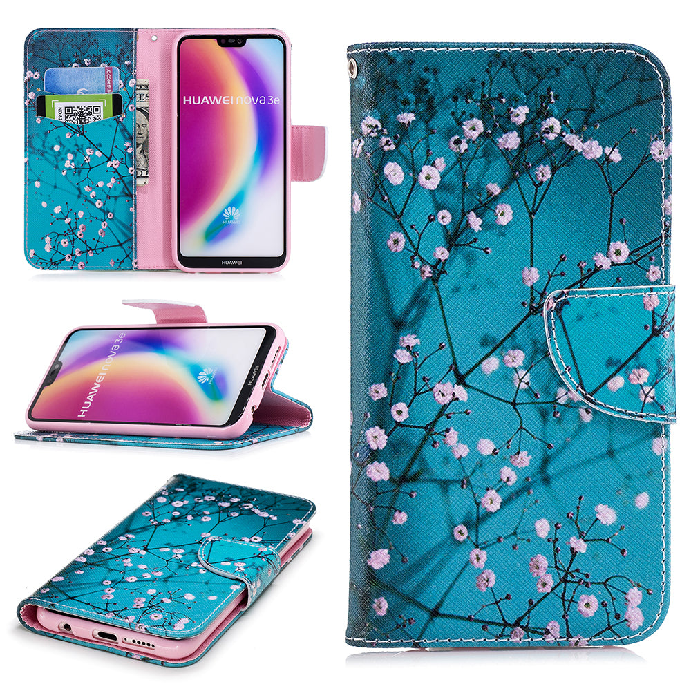 Patterned PU Leather Wallet Flip Shell for Huawei P20 Lite / Nova 3e (China)