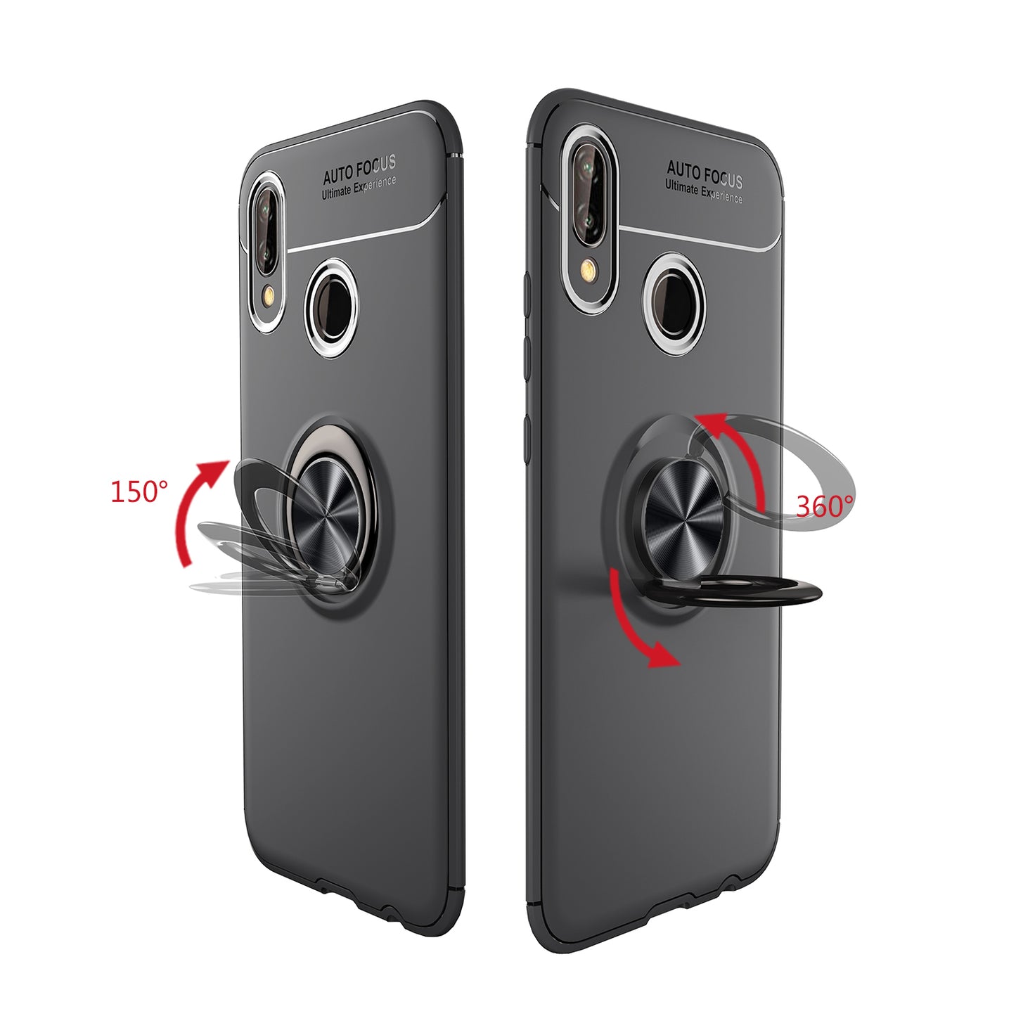 Finger Ring Kickstand TPU Mobile Case for Huawei P20 Lite/Nova 3e (Built-in Magnetic Metal Sheet)