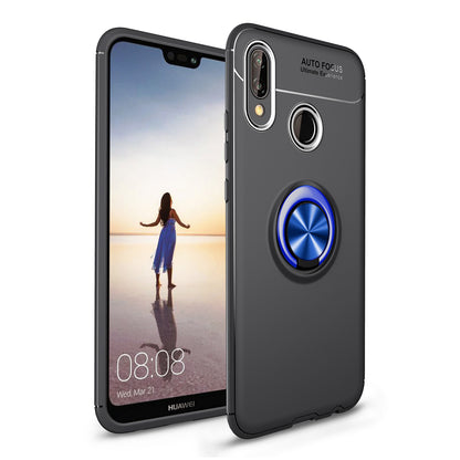 Finger Ring Kickstand TPU Mobile Case for Huawei P20 Lite/Nova 3e (Built-in Magnetic Metal Sheet)