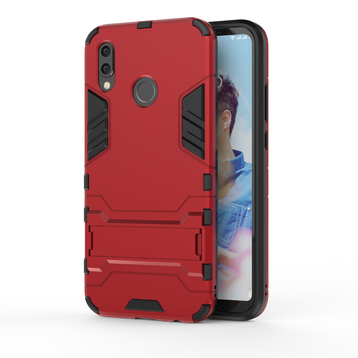 Cool Guard PC TPU Combo Mobile Casing with Kickstand for Huawei P20 Lite / Nova 3e (China)