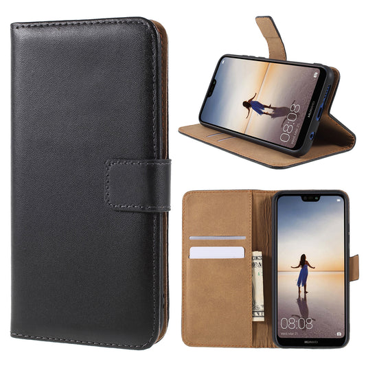 Split Leather Wallet Stand Flip Cover Case for Huawei P20 Lite / Nova 3e