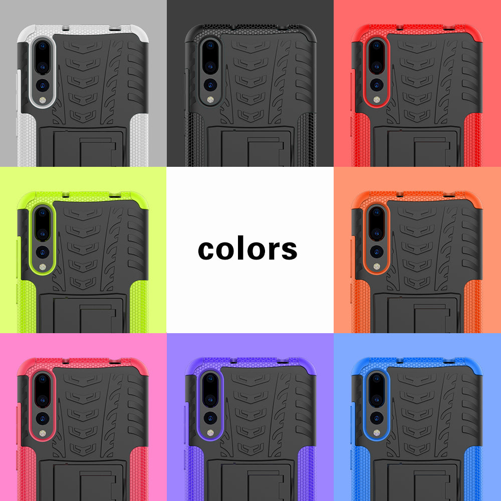 For Huawei P20 Pro Anti-slip PC + TPU Hybrid Case with Kickstand