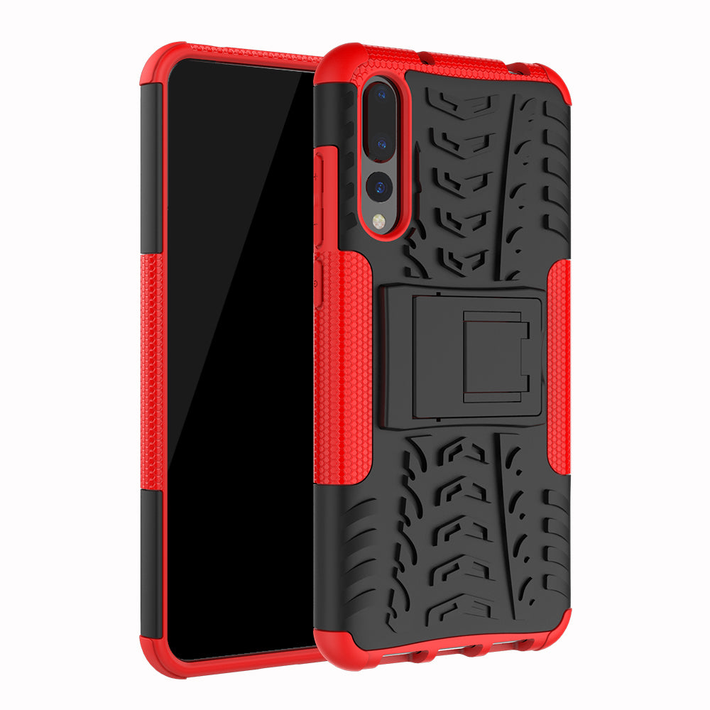 For Huawei P20 Pro Anti-slip PC + TPU Hybrid Case with Kickstand