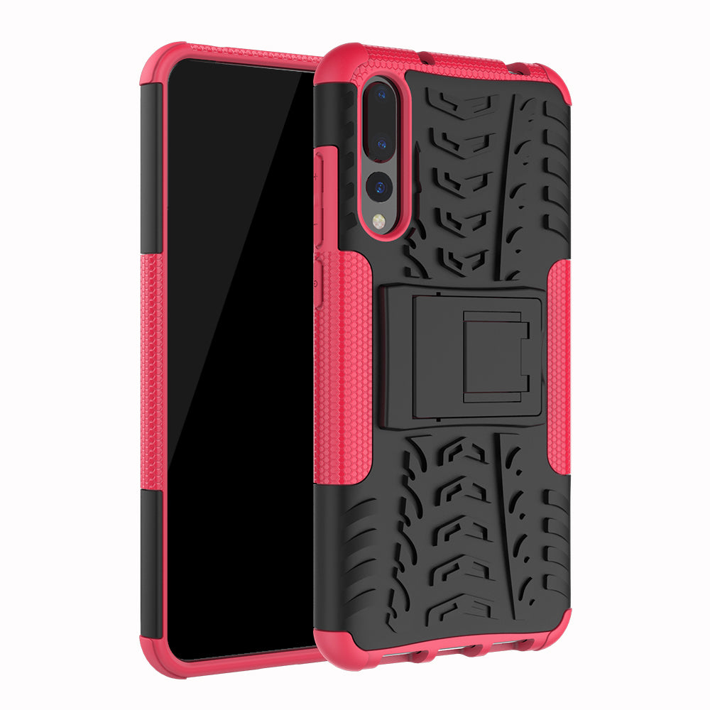 For Huawei P20 Pro Anti-slip PC + TPU Hybrid Case with Kickstand