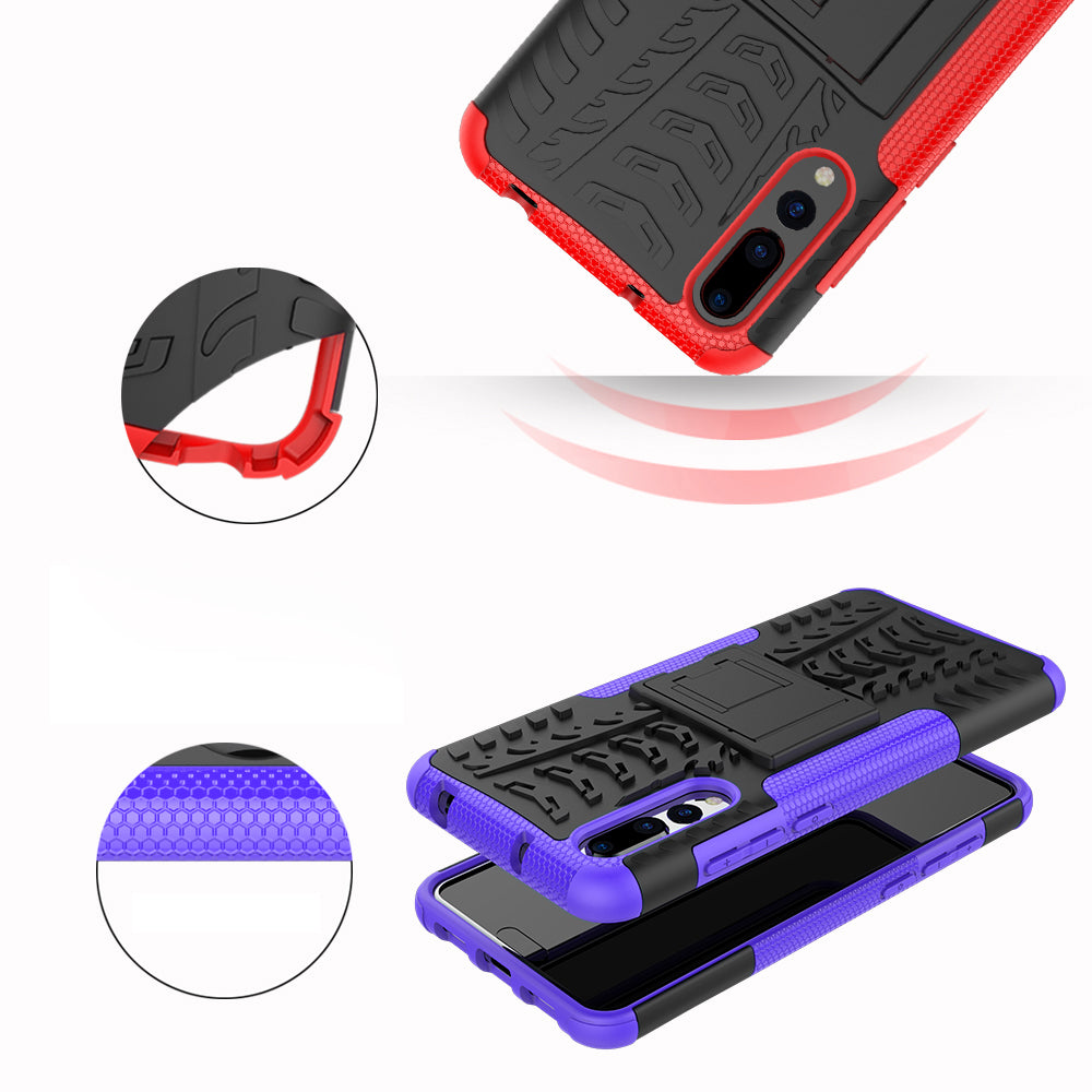 For Huawei P20 Pro Anti-slip PC + TPU Hybrid Case with Kickstand