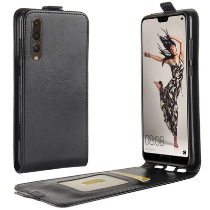 Crazy Horse Texture Vertical Flip Leather Magnetic Case for Huawei P20 Pro