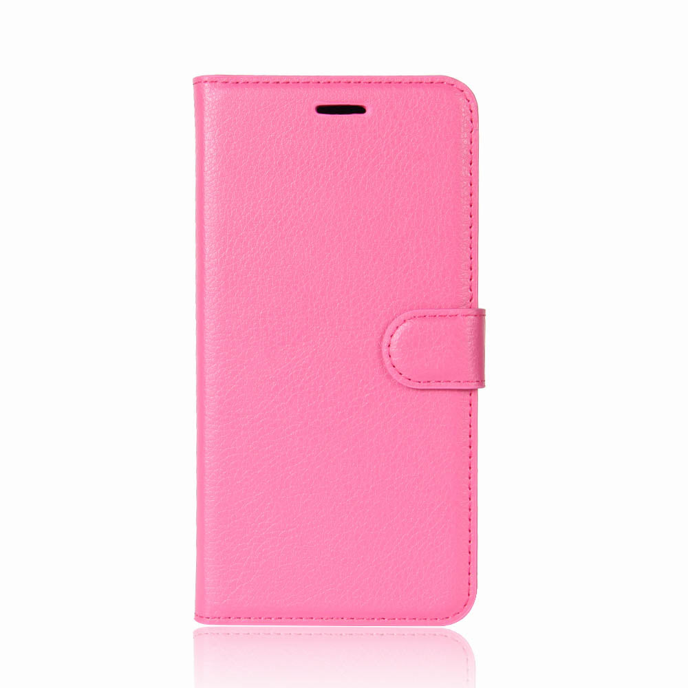 Litchi Skin Wallet Leather Stand Case for Huawei Y7 Prime (2018) / Honor 7C / Enjoy 8