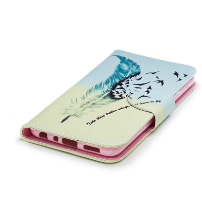 Pattern Printing PU Leather Wallet Stand Cover Case for Huawei P Smart/Enjoy 7S