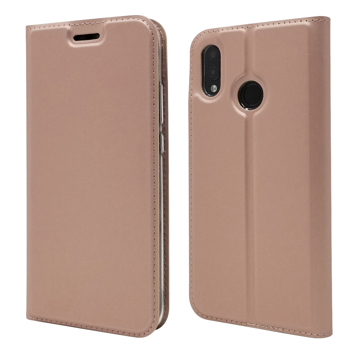 Auto-absorbed Stand Leather Card Holder Cellphone Case for Huawei P20 Lite / Nova 3e