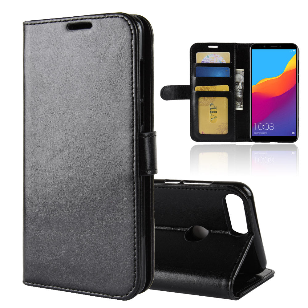 Crazy Horse Wallet Leather Stand Case for Huawei Honor 7C / Enjoy 8 /Y7 Prime (2018)