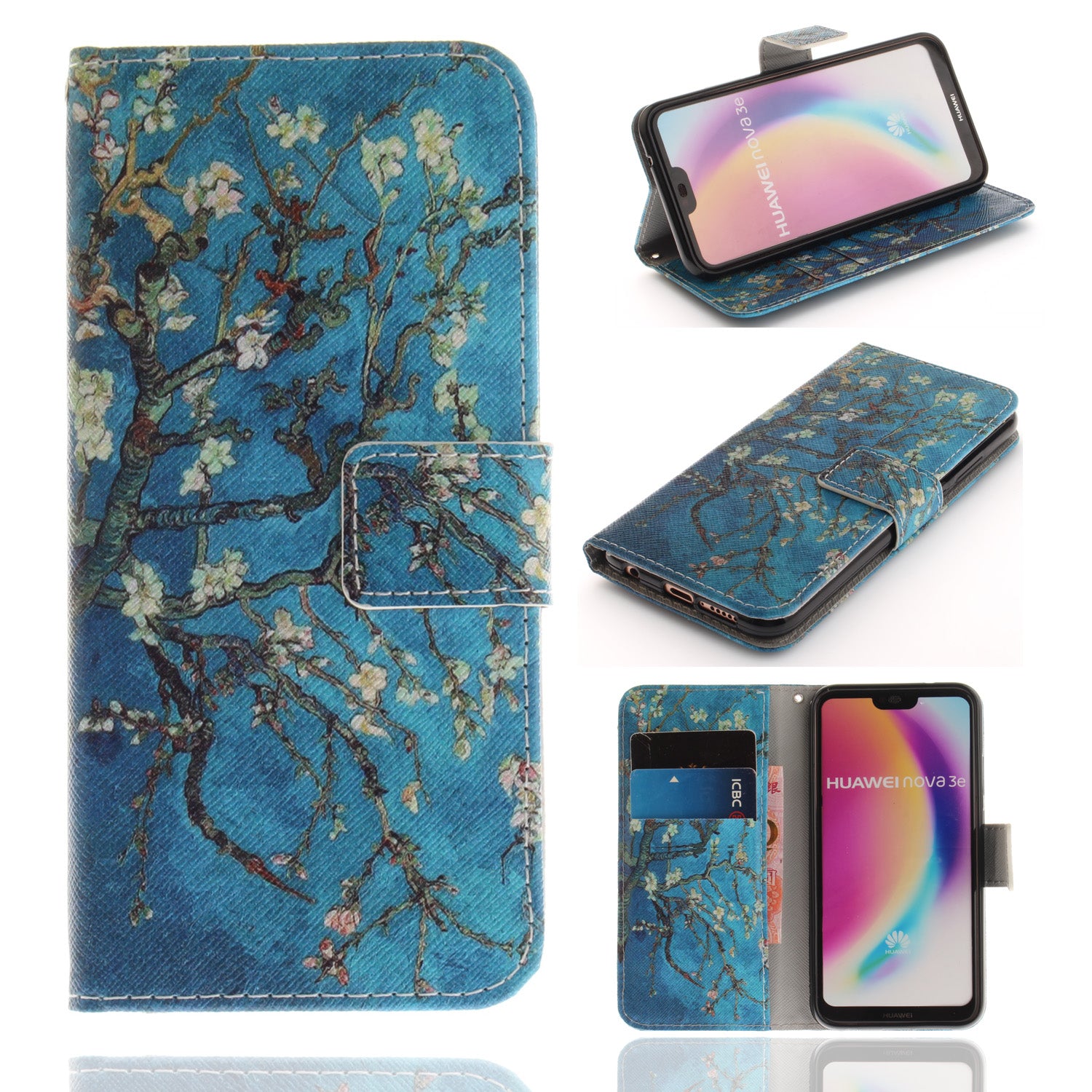 Patterned Wallet Stand PU Leather Case for Huawei P20 Lite / Nova 3e