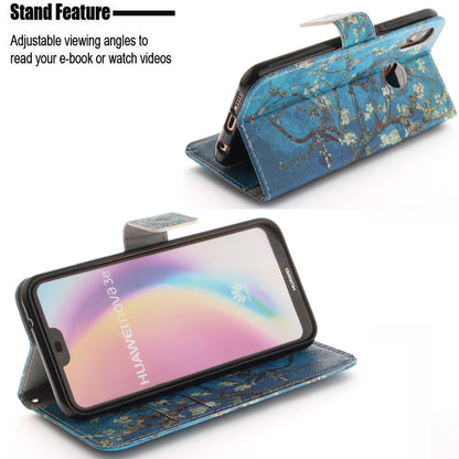 Patterned Wallet Stand PU Leather Case for Huawei P20 Lite / Nova 3e