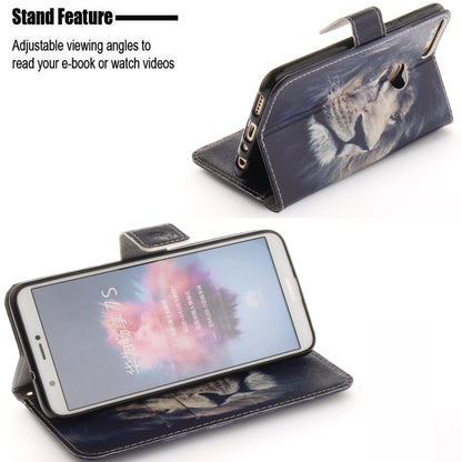 Patterned Wallet Stand PU Leather Cover for Huawei P Smart / Enjoy 7S