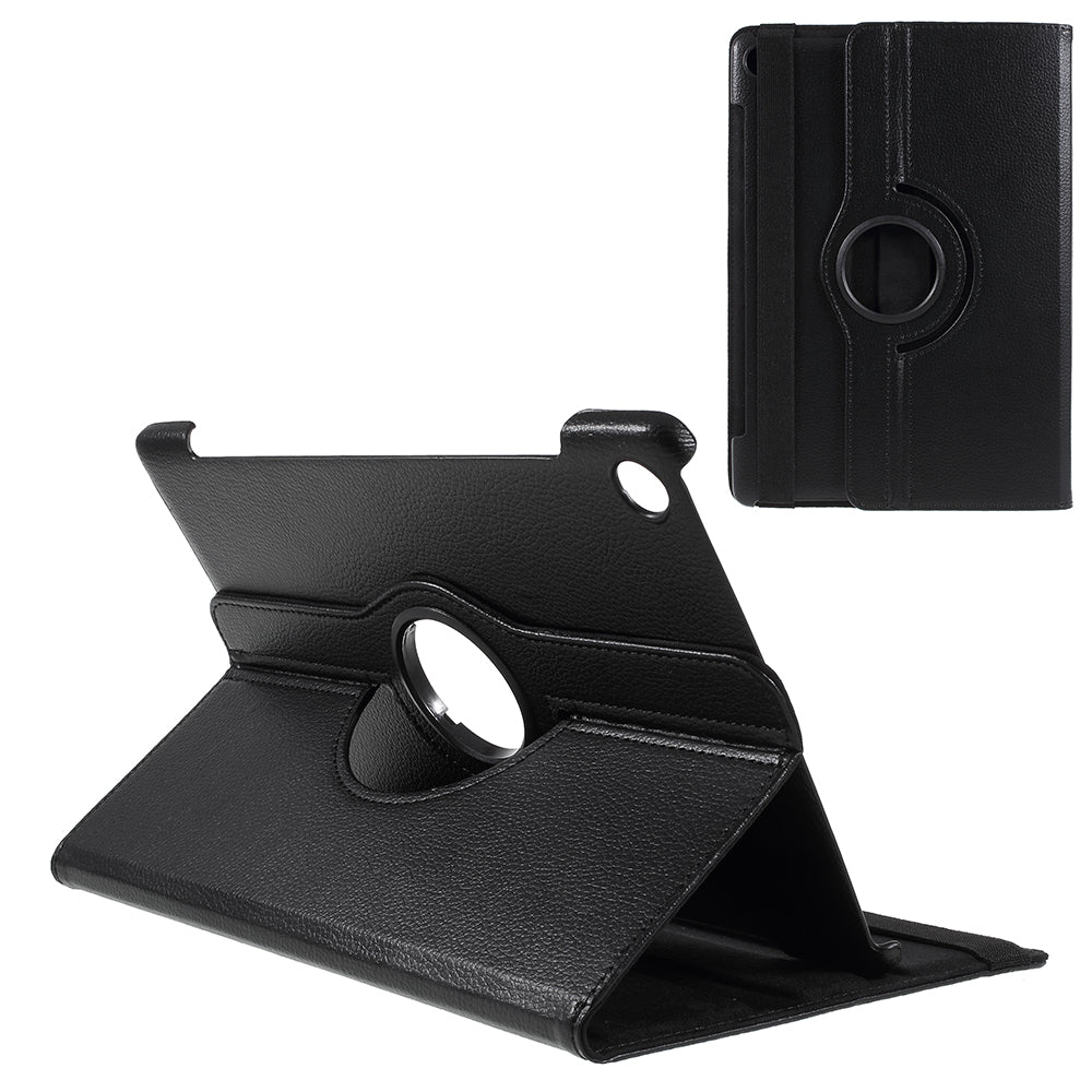 Litchi Skin Leather Case with Rotating Stand for Huawei MediaPad M5 10 / M5 10 (Pro)