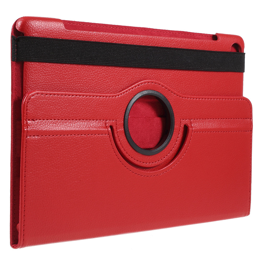 Litchi Skin Leather Case with Rotating Stand for Huawei MediaPad M5 10 / M5 10 (Pro)