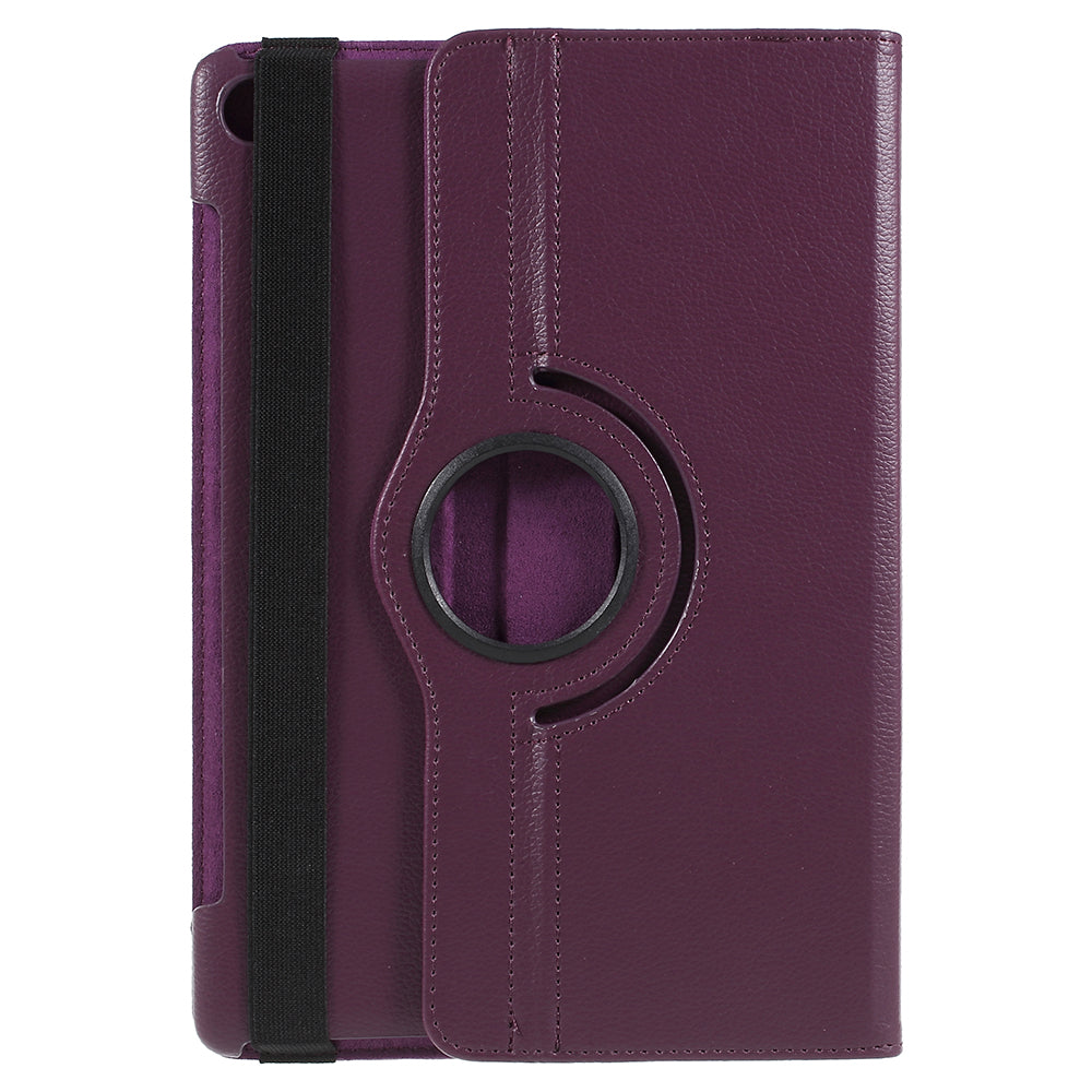 Litchi Skin Leather Case with Rotating Stand for Huawei MediaPad M5 10 / M5 10 (Pro)