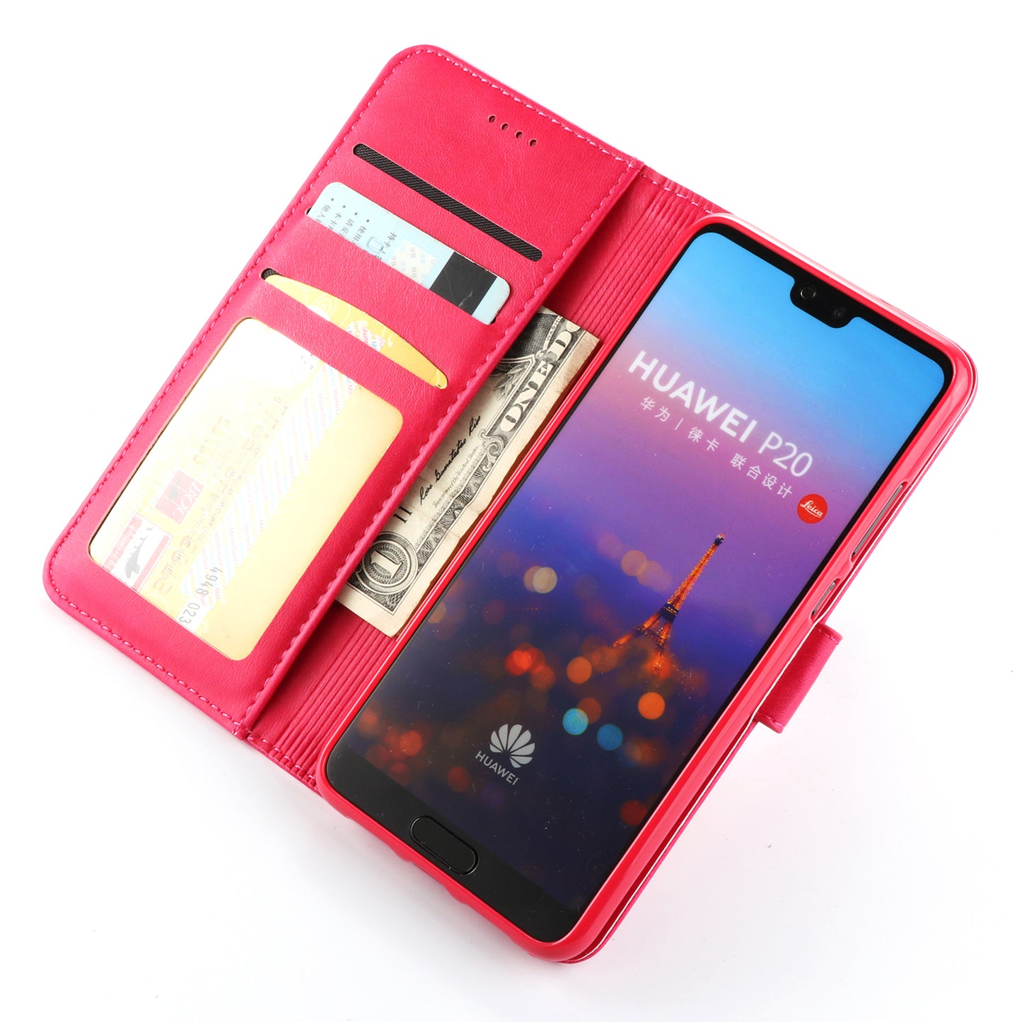 LC.IMEEKE Wallet Stand Leather Protective Case for Huawei P20