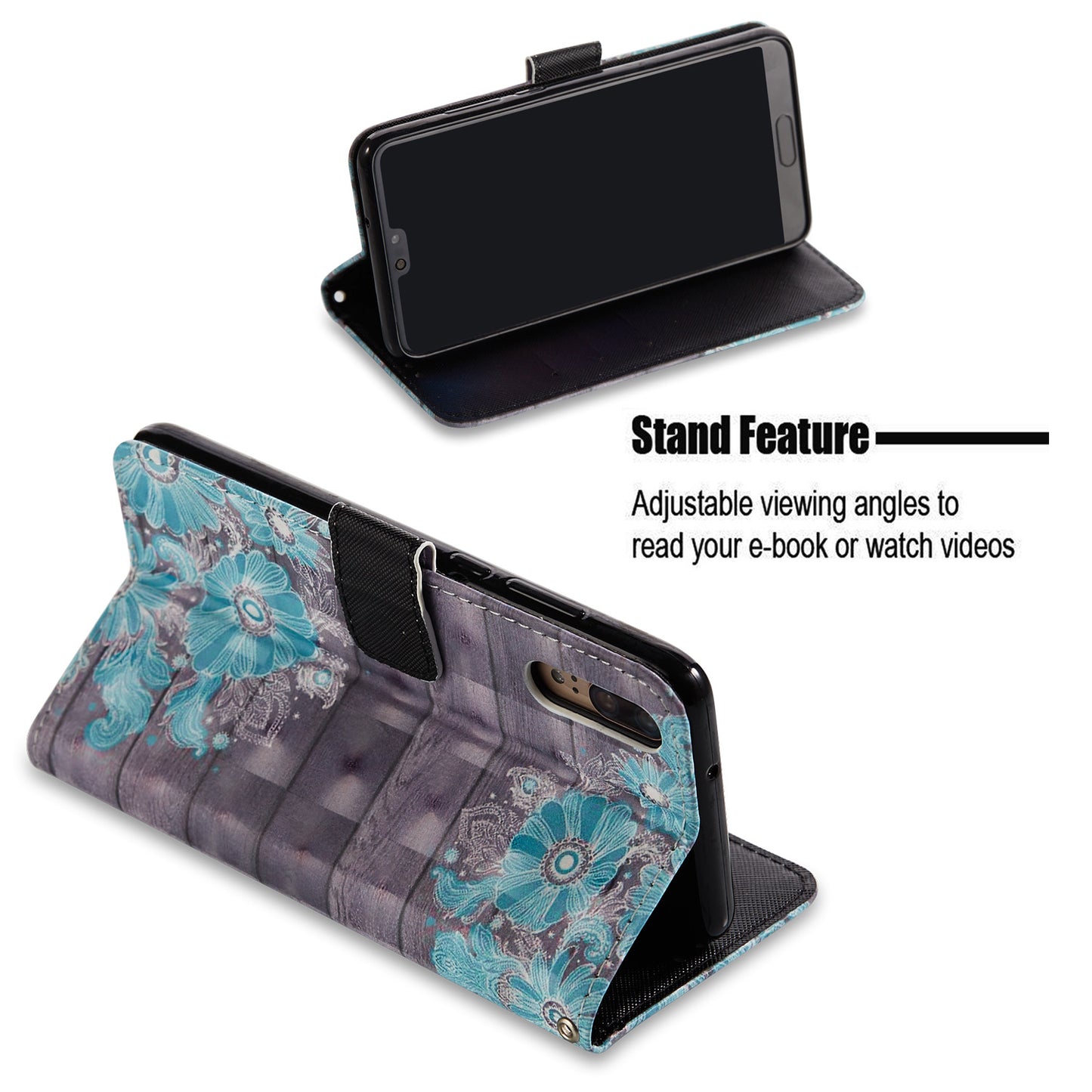 Pattern Printing Wallet Leather Phone Case with Stand for Huawei P20