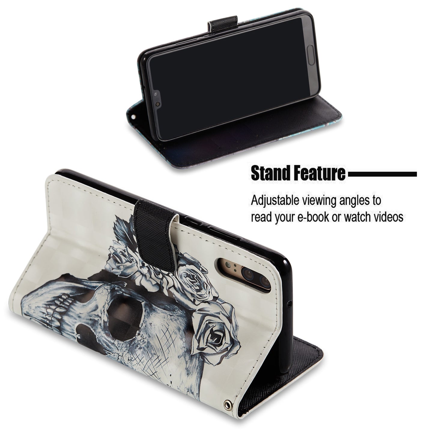 Pattern Printing Wallet Leather Phone Case with Stand for Huawei P20