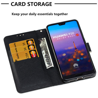 Pattern Printing Wallet Leather Phone Case with Stand for Huawei P20