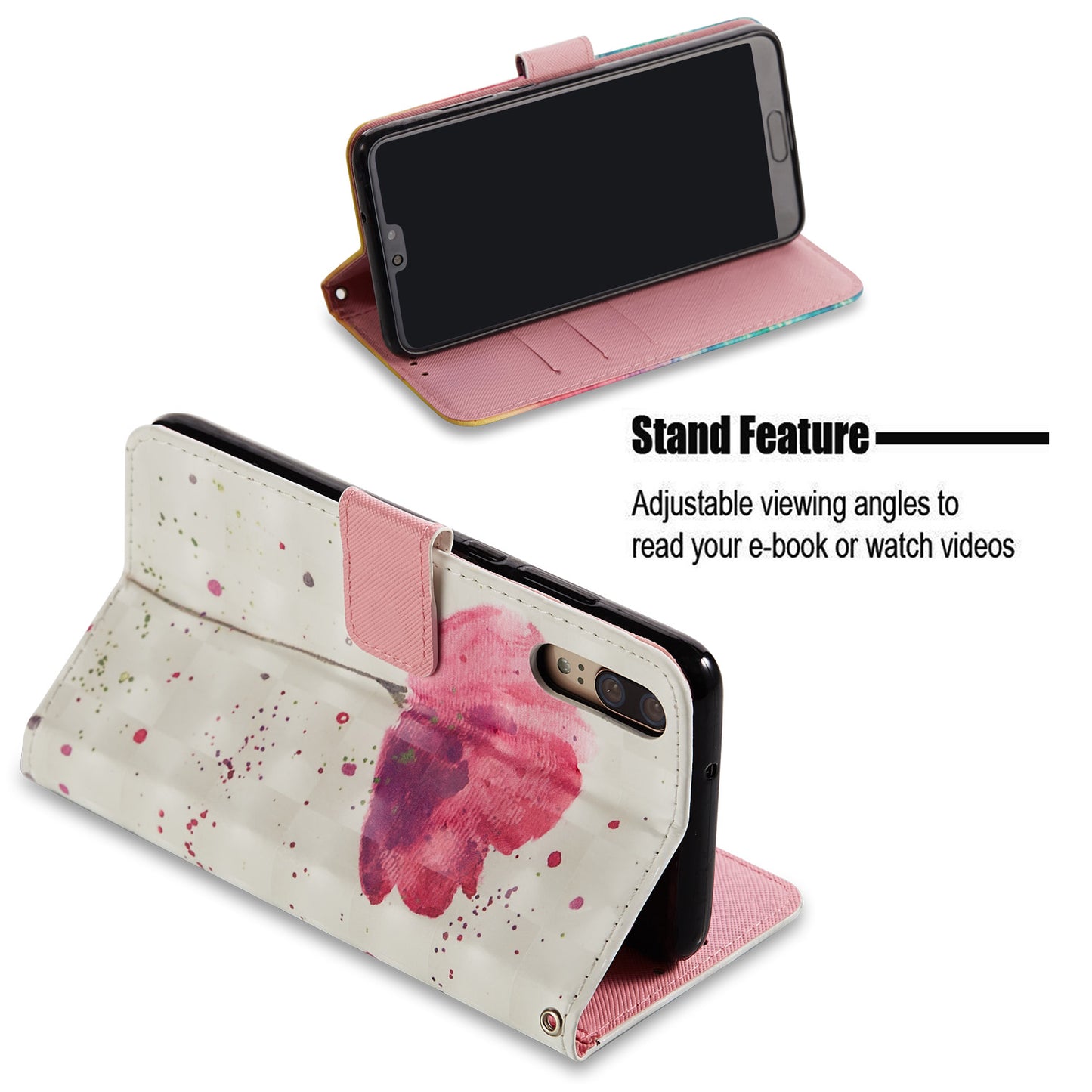 Pattern Printing Wallet Leather Phone Case with Stand for Huawei P20