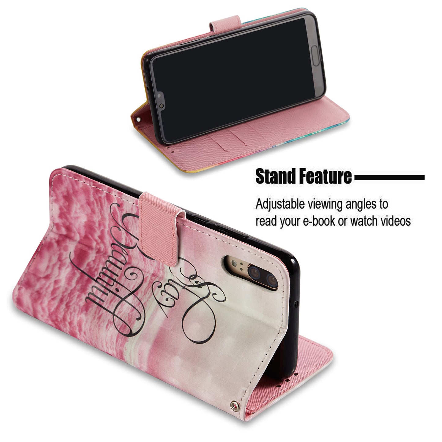 Pattern Printing Wallet Leather Phone Case with Stand for Huawei P20