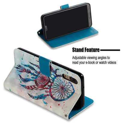 Pattern Printing Wallet Leather Phone Case with Stand for Huawei P20