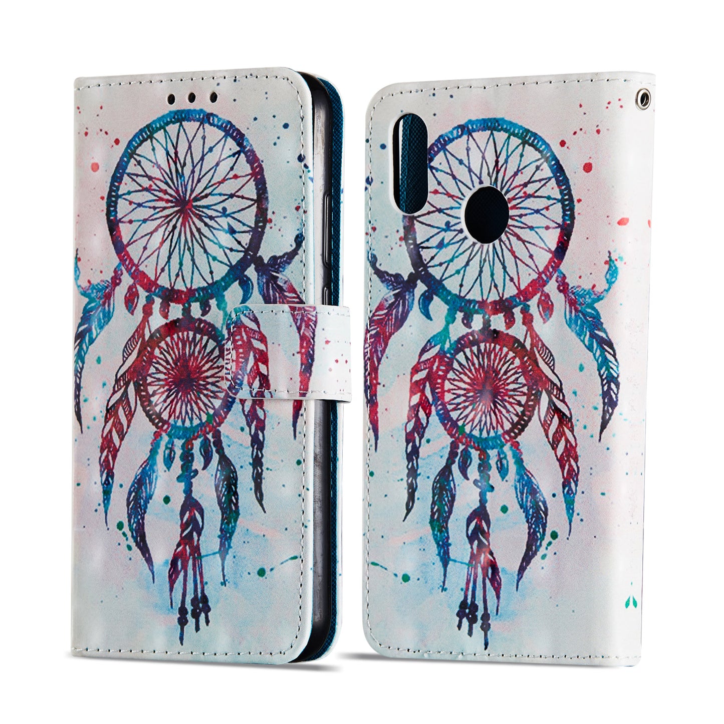 For Huawei P20 Lite / Nova 3e (China) Pattern Printing Leather Stand Magnetic Case