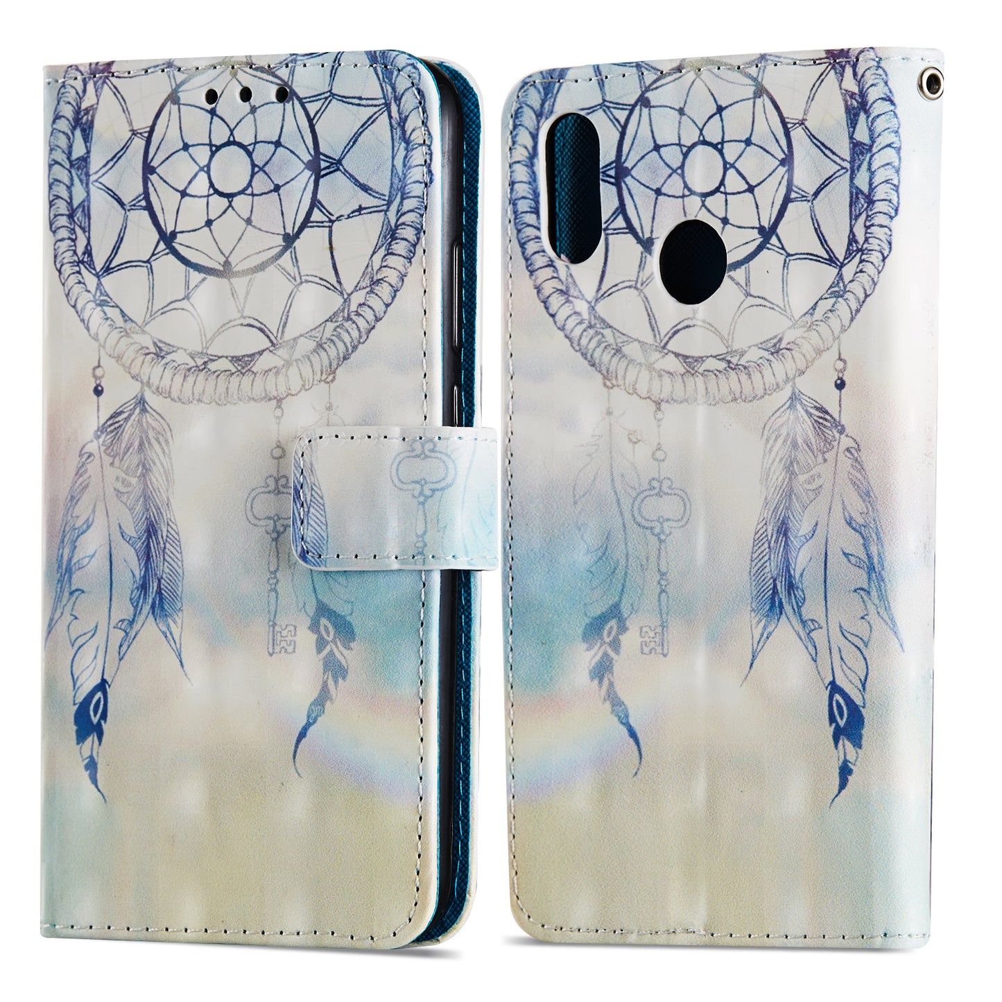 For Huawei P20 Lite / Nova 3e (China) Pattern Printing Leather Stand Magnetic Case