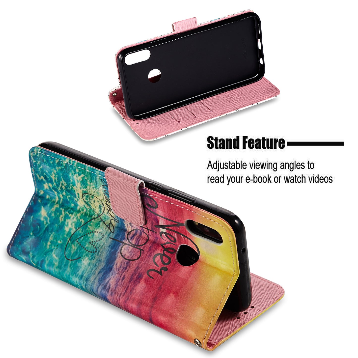 For Huawei P20 Lite / Nova 3e (China) Pattern Printing Leather Stand Magnetic Case