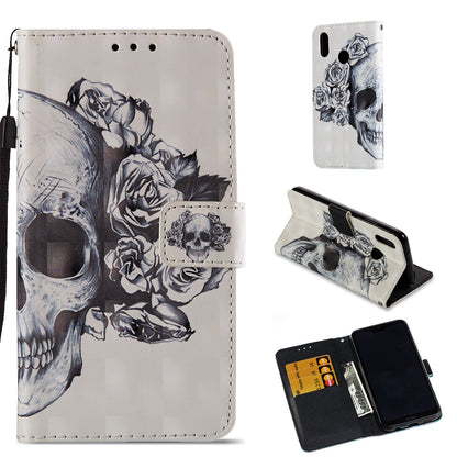 For Huawei P20 Lite / Nova 3e (China) Pattern Printing Leather Stand Magnetic Case