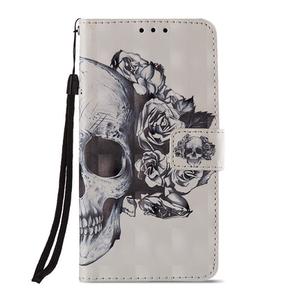 For Huawei P20 Lite / Nova 3e (China) Pattern Printing Leather Stand Magnetic Case