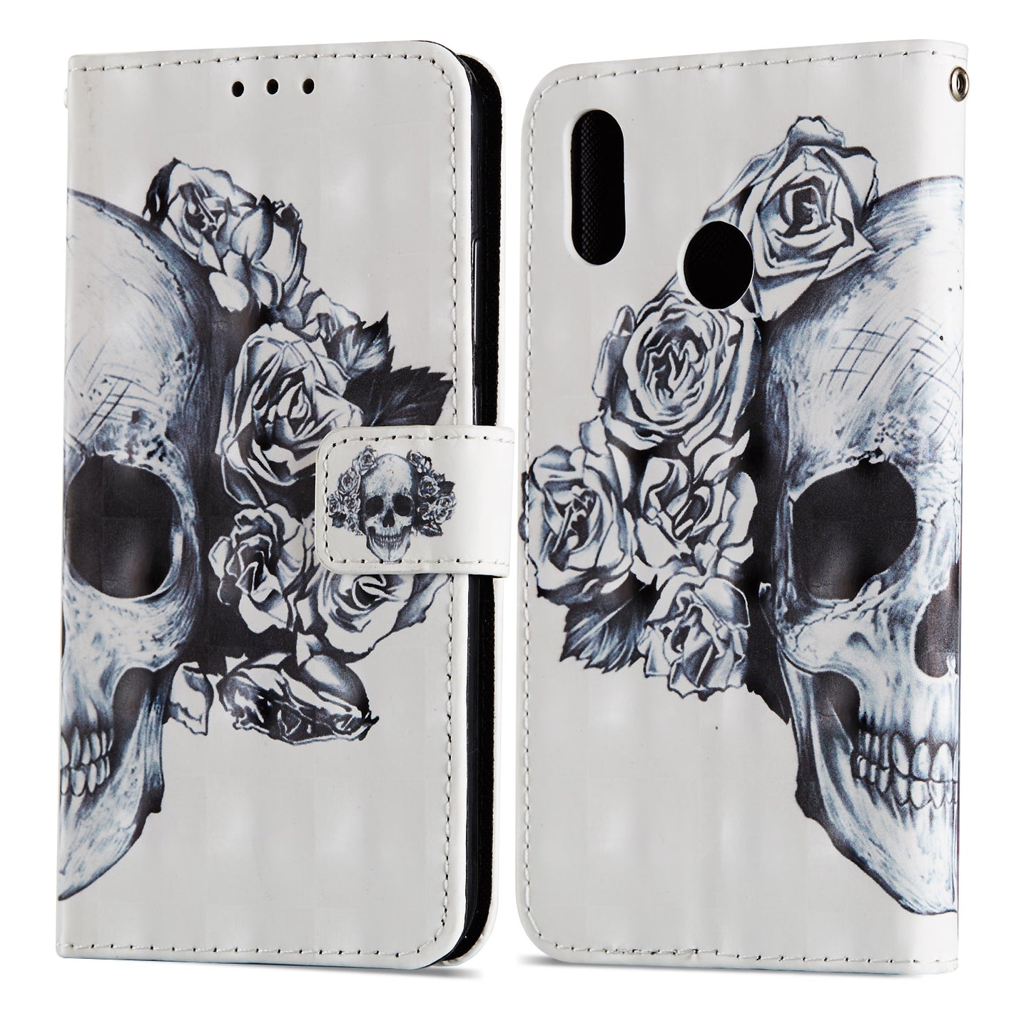 For Huawei P20 Lite / Nova 3e (China) Pattern Printing Leather Stand Magnetic Case