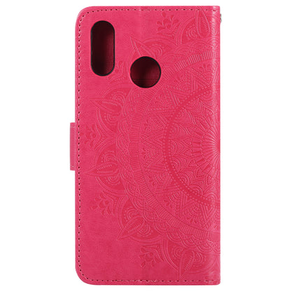 Imprinted Mandala Pattern PU Leather Wallet Stand Cover Case for Huawei P20 Lite / Nova 3e