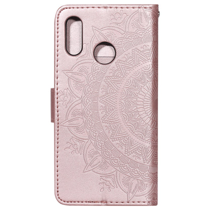 Imprinted Mandala Pattern PU Leather Wallet Stand Cover Case for Huawei P20 Lite / Nova 3e