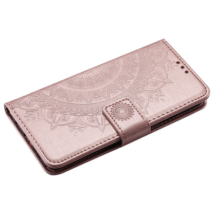 Imprinted Mandala Pattern PU Leather Wallet Stand Cover Case for Huawei P20 Lite / Nova 3e