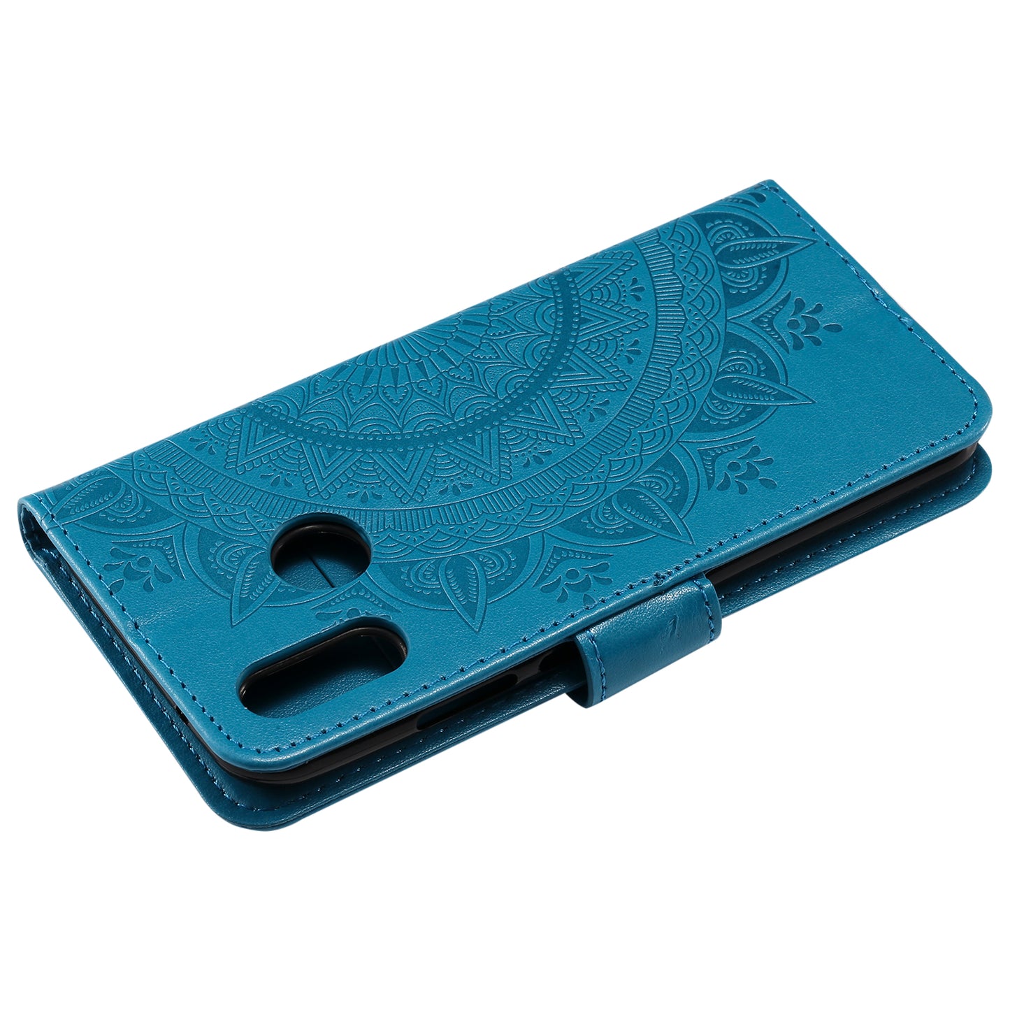 Imprinted Mandala Pattern PU Leather Wallet Stand Cover Case for Huawei P20 Lite / Nova 3e