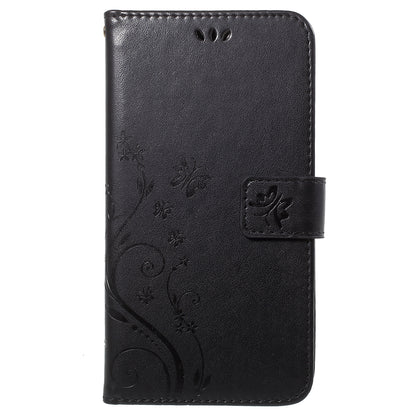 Imprint Butterfly Flower Leather Wallet Stand Case for Huawei P Smart / Enjoy 7S