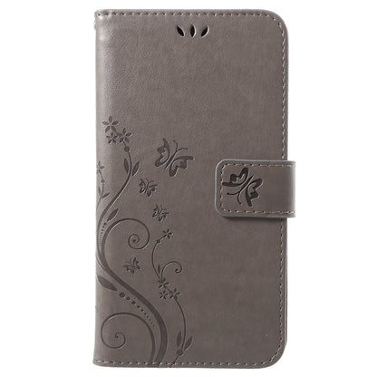 Imprint Butterfly Flower Leather Wallet Stand Case for Huawei P Smart / Enjoy 7S