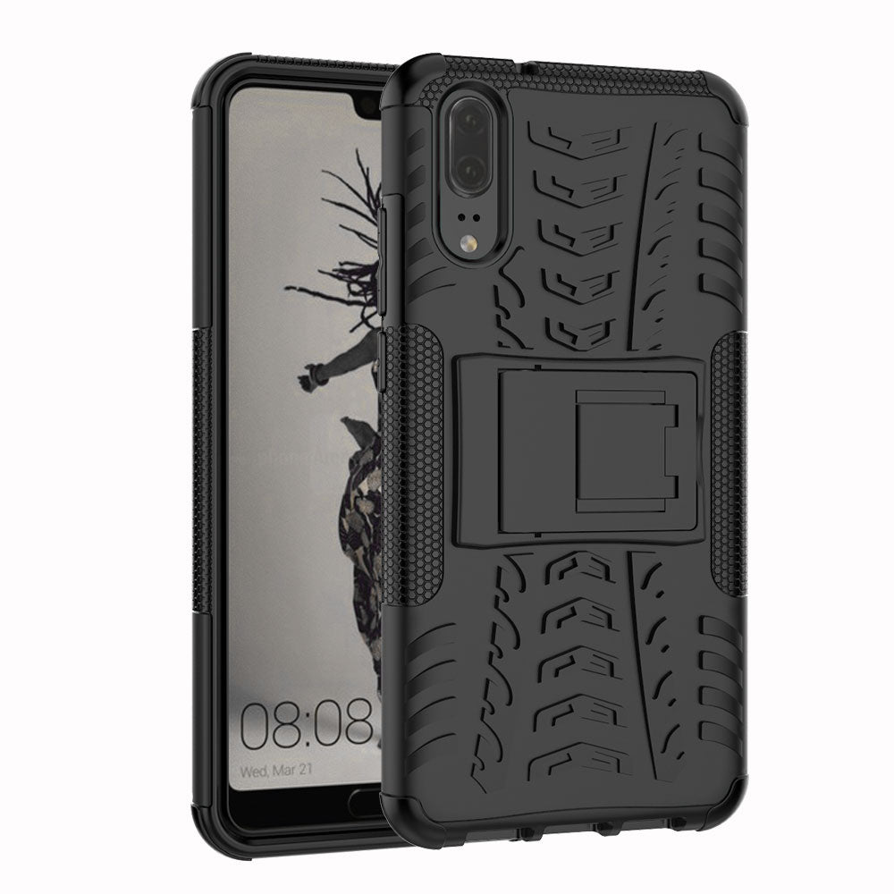 Anti-slip PC + TPU Hybrid Case with Kickstand for Huawei P20