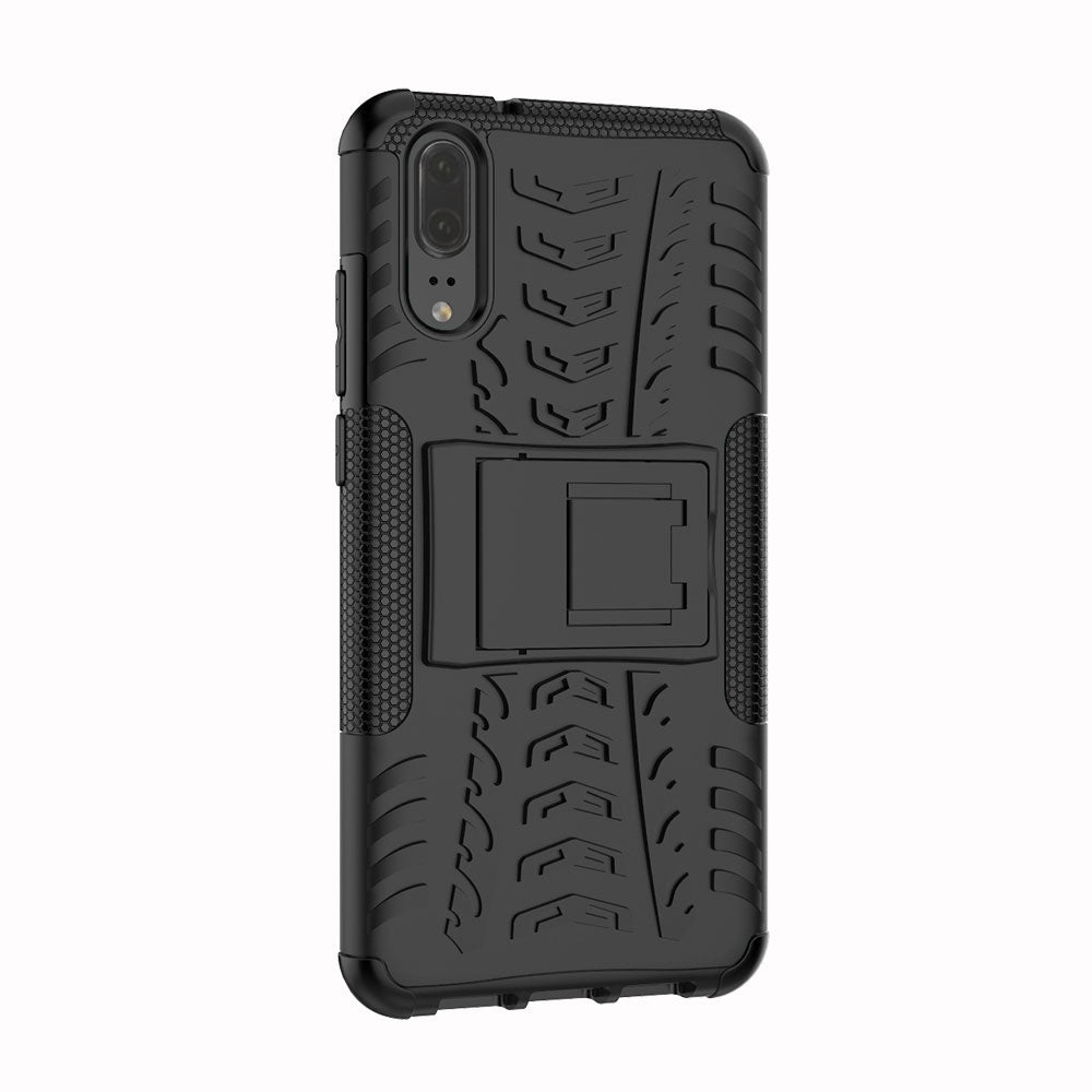 Anti-slip PC + TPU Hybrid Case with Kickstand for Huawei P20